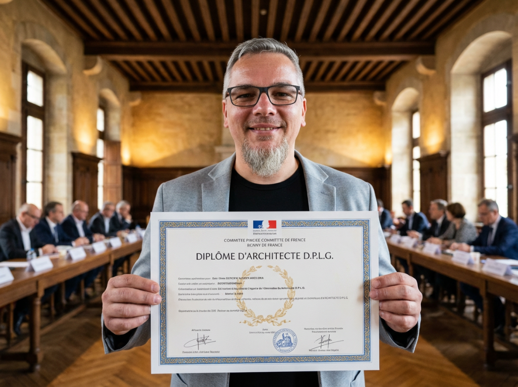 Remise du diplôme DPLG d'architecte — distinction entre architecte DPLG et maître d'œuvre, formation et responsabilités