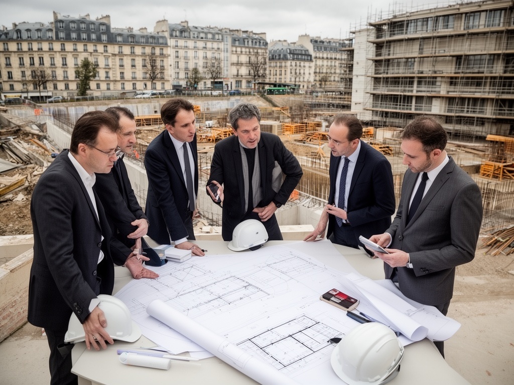 Réunion de chantier entre architecte et maître d'ouvrage privé — suivi de projet architectural en Île-de-France
